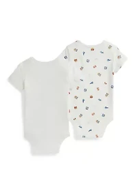 Baby Girls Polo Bear Cotton Bodysuit 2-Pack