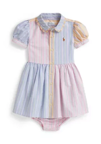 Baby Girls Striped Cotton Fun Shirtdress & Bloomer