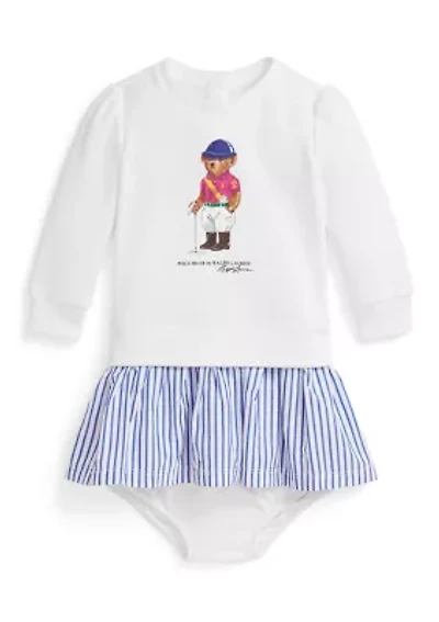 Baby Girls Polo Bear Fleece Dress and Bloomer