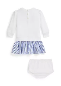 Baby Girls Polo Bear Fleece Dress and Bloomer