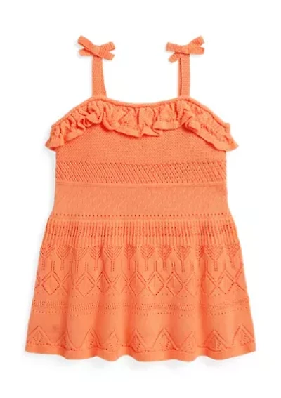 Baby Girls Pointelle-Knit Cotton Sweater Dress