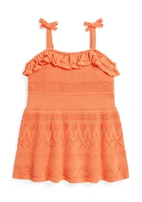 Baby Girls Pointelle-Knit Cotton Sweater Dress