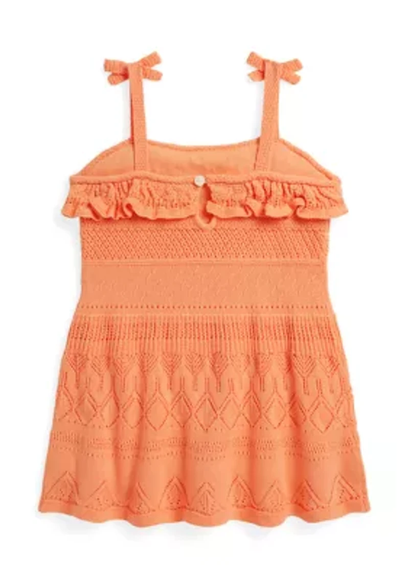 Baby Girls Pointelle-Knit Cotton Sweater Dress