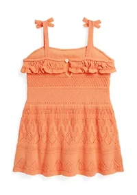 Baby Girls Pointelle-Knit Cotton Sweater Dress