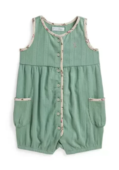 Baby Girls Pointelle Cotton Bubble Shortall