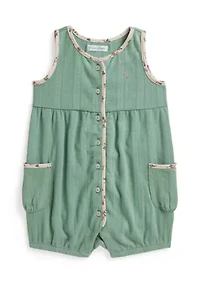 Baby Girls Pointelle Cotton Bubble Shortall
