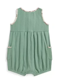 Baby Girls Pointelle Cotton Bubble Shortall