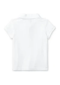 Girls 2-6x Stretch Cotton Mesh Polo Shirt