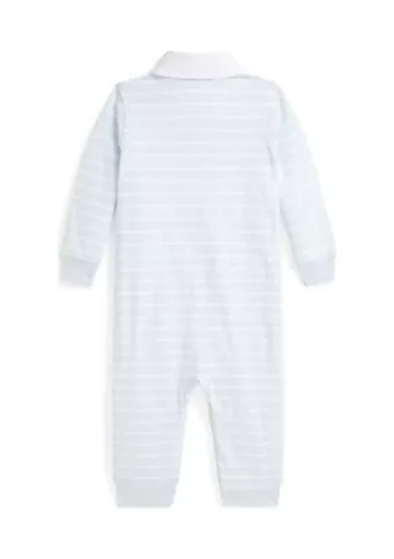 Baby Boys Striped Cotton Jersey Rugby Coverall