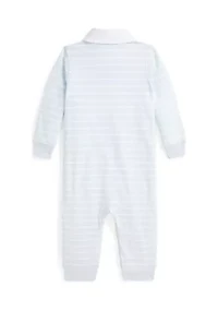 Baby Boys Striped Cotton Jersey Rugby Coverall