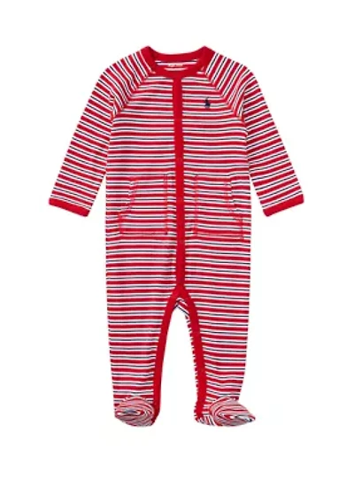 Baby Boys Striped Cotton Coveralls