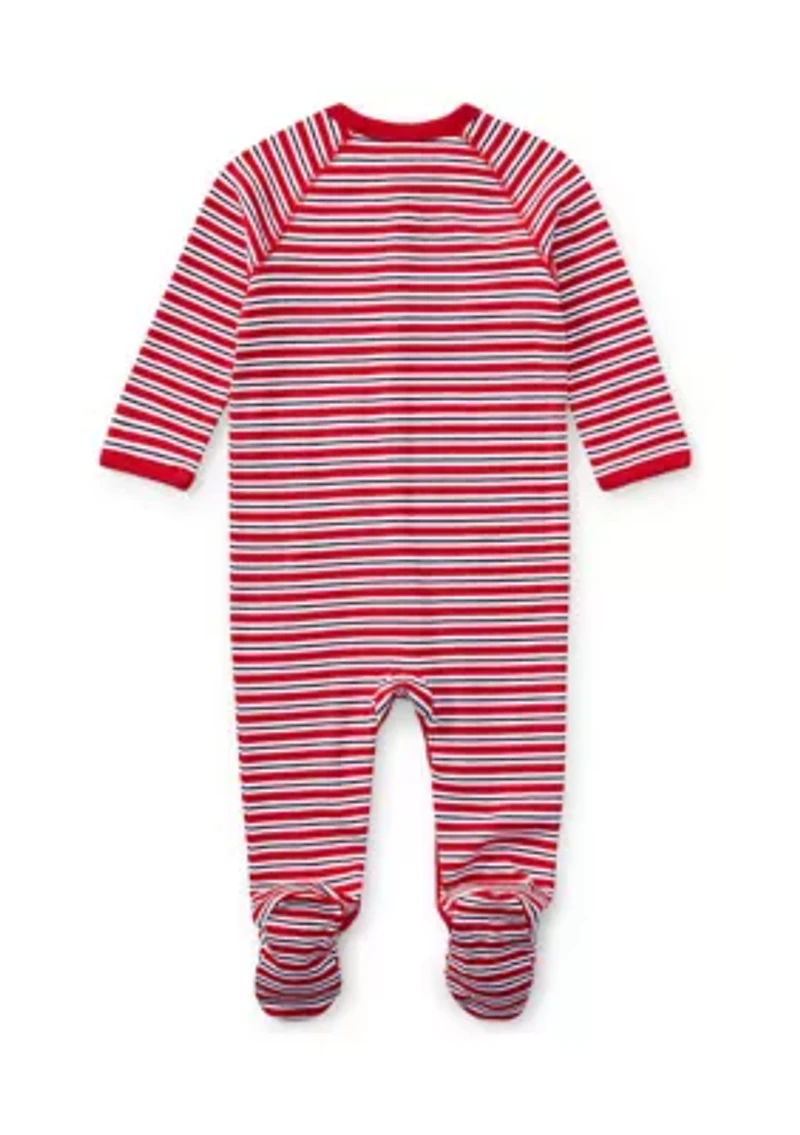 Baby Boys Striped Cotton Coveralls