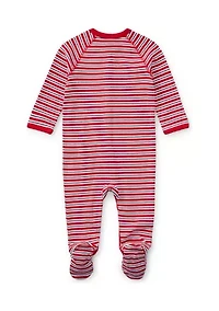 Baby Boys Striped Cotton Coveralls