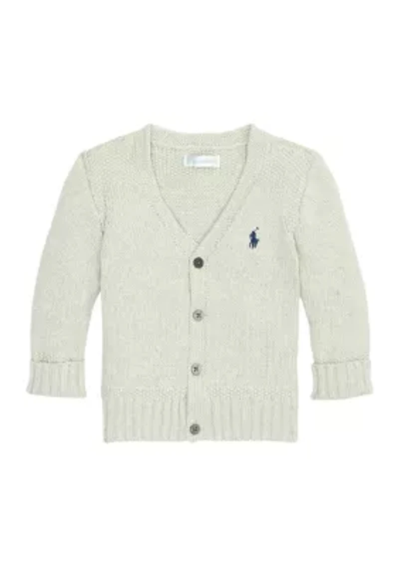Baby Boys Cotton V-Neck Cardigan