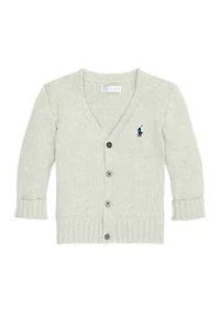 Baby Boys Cotton V-Neck Cardigan
