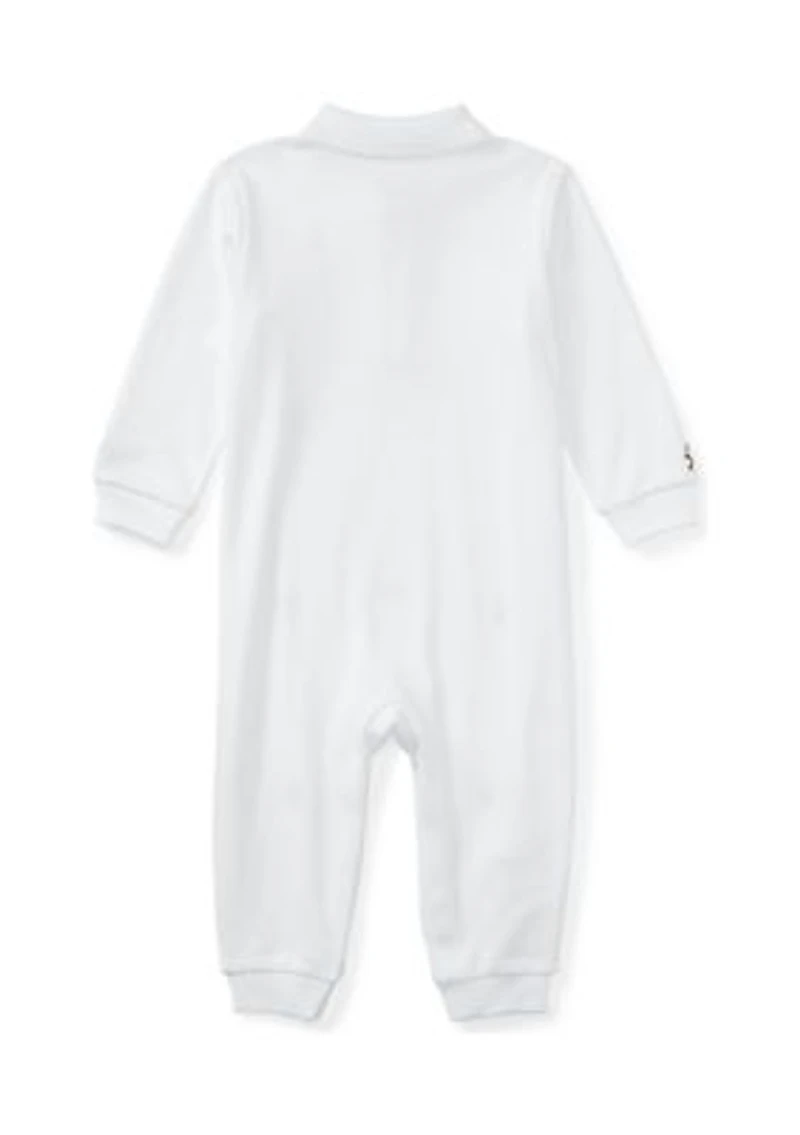 Baby Boys Embroidered Cotton Coveralls