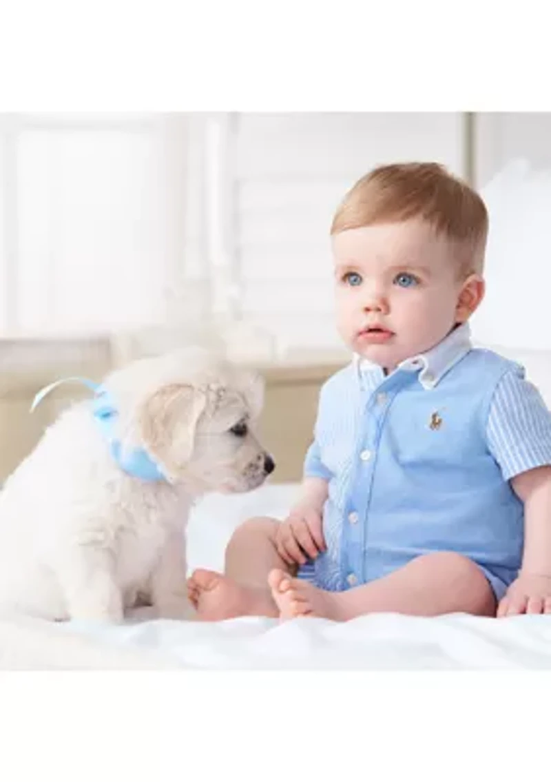 Baby Boys Knit Oxford Fun Shortall