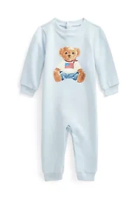 Baby Boys Polo Bear Fleece Coveralls