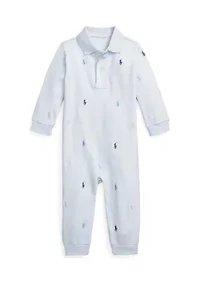 Baby Boys Polo Pony Soft Cotton Coverall