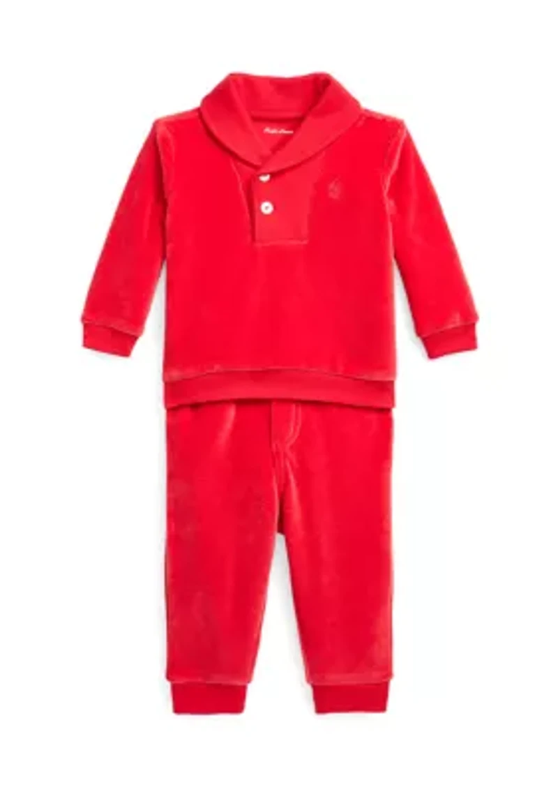 Baby Boys Velour Pullover and Pants Set