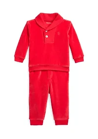 Baby Boys Velour Pullover and Pants Set