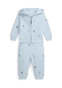 Baby Boys Polo Pony Fleece Hoodie & Pants Set