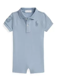 Baby Boys Big Pony Cotton Mesh Polo Shortall