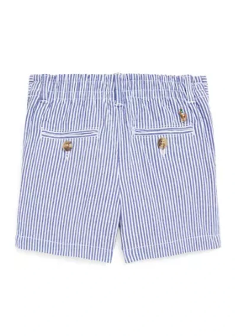 Baby Boys Stretch Cotton Seersucker Shorts