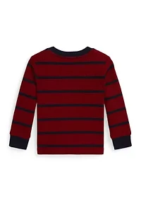 Baby Boys Striped Waffle Cotton Long-Sleeve Tee