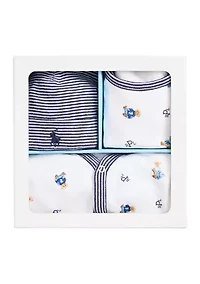 Baby Boys Polo Bear Cotton 3 Piece Gift Set