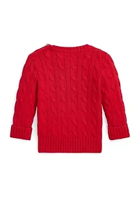 Baby Boys Polo Bear Cable Knit Cotton Sweater