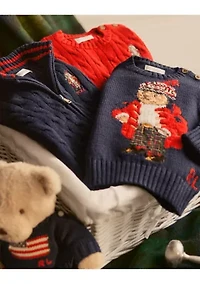 Baby Boys Polo Bear Cable Knit Cotton Sweater