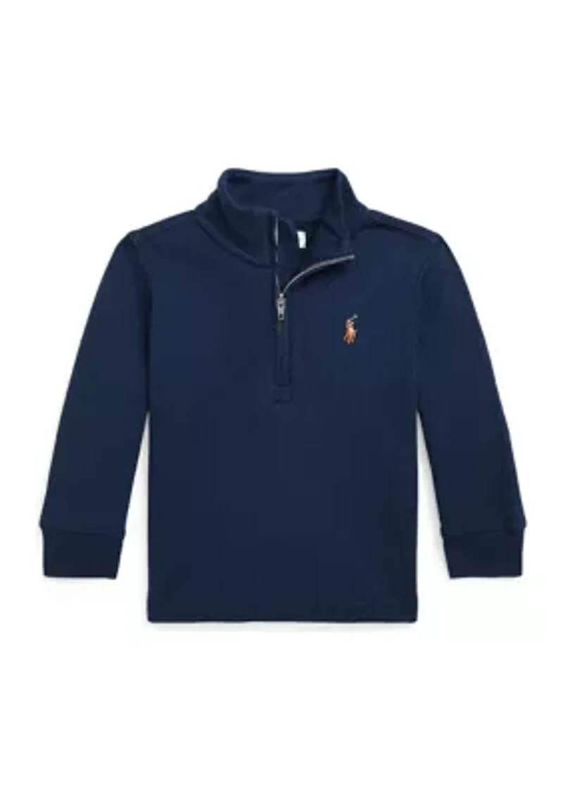 Baby Boys Cotton Interlock Quarter-Zip Pullover