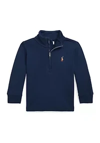 Baby Boys Cotton Interlock Quarter-Zip Pullover