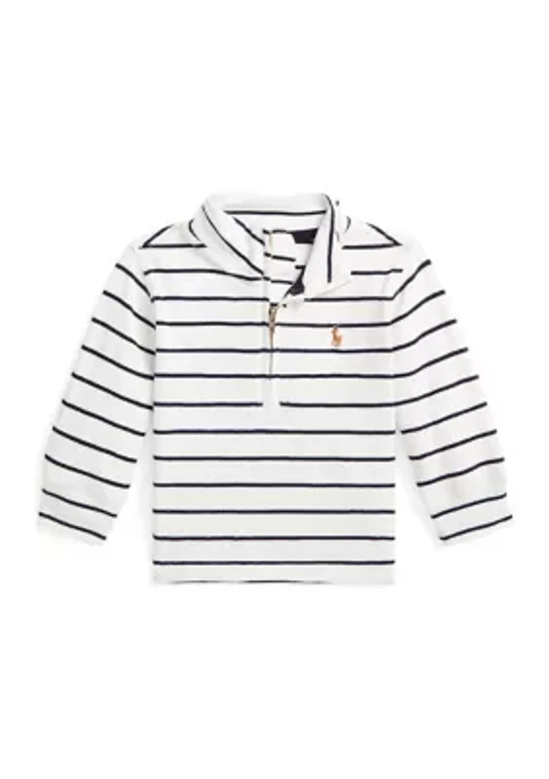 Baby Boys Striped Cotton 1/4 Zip Pullover