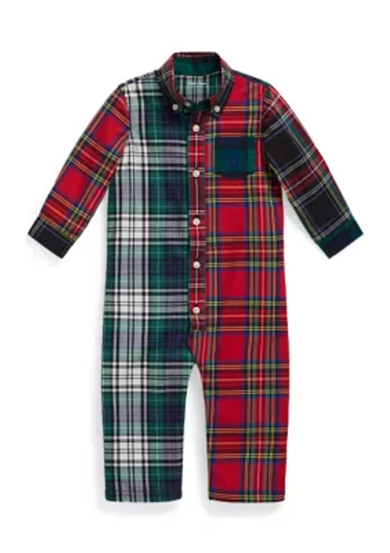 Baby Boys Stretch Poplin Fun Coverall