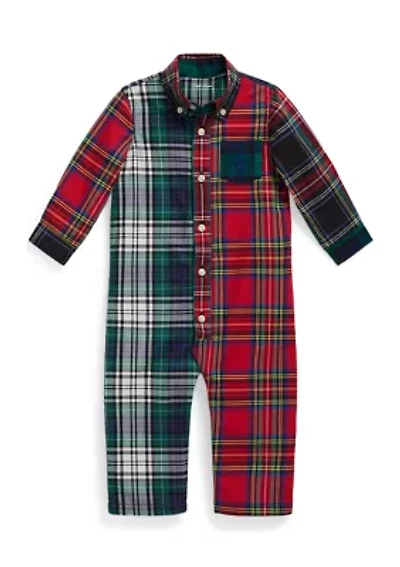 Baby Boys Stretch Poplin Fun Coverall