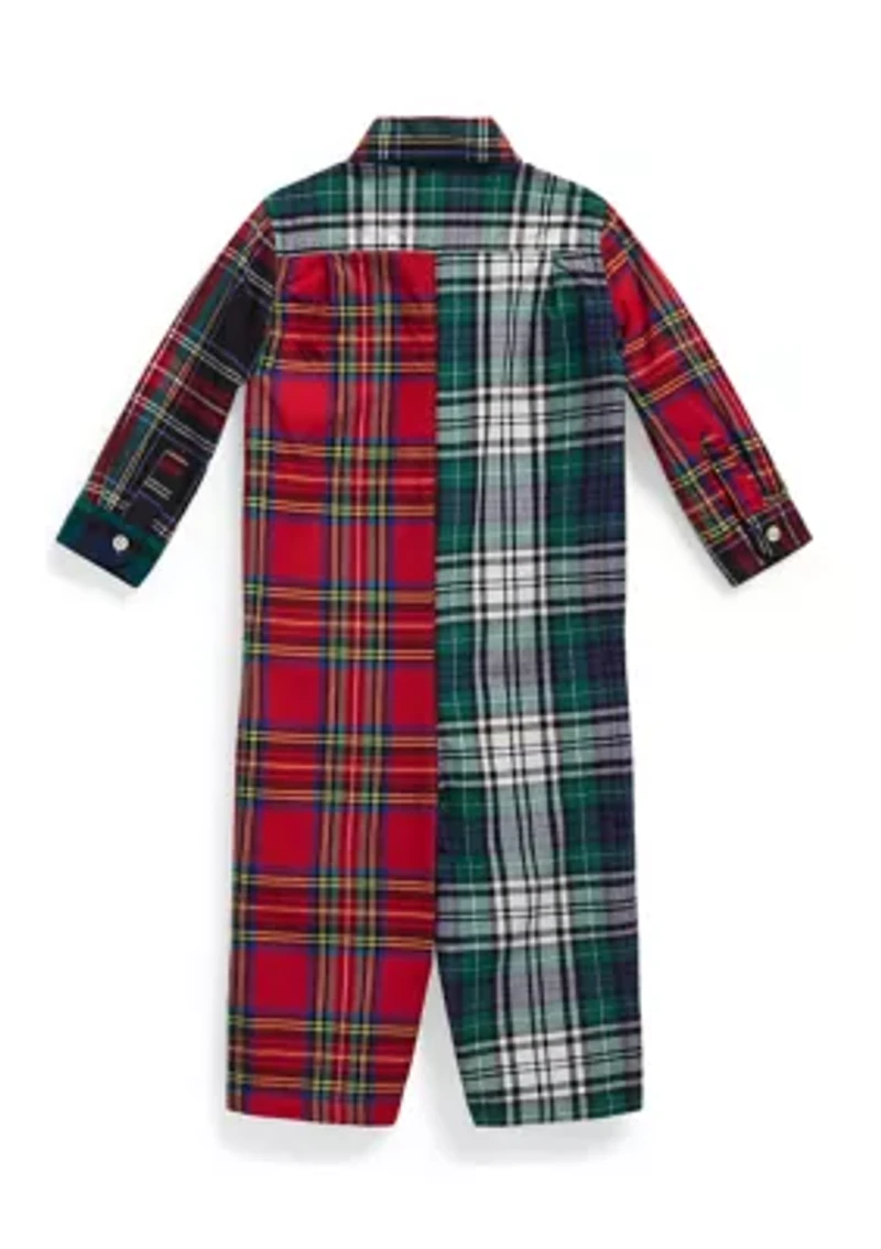 Baby Boys Stretch Poplin Fun Coverall
