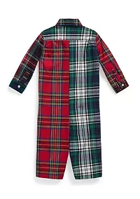 Baby Boys Stretch Poplin Fun Coverall