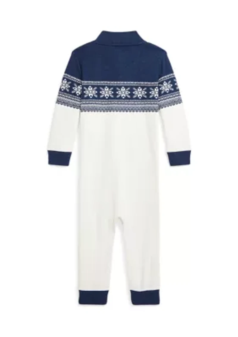 Baby Boys Snowflake Cotton Interlock Coverall