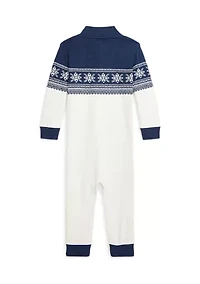 Baby Boys Snowflake Cotton Interlock Coverall