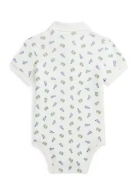 Baby Boys Crab Print Soft Cotton Polo Bodysuit