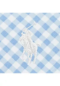 Baby Boys Gingham Printed Cotton Footed Coverall