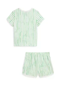 Baby Boys Striped Cotton Jersey T-Shirt & Shorts Set