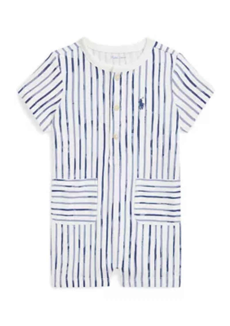 Baby Boys Striped Cotton Henley Shortall