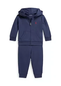 Baby Boys French Terry Full-Zip Hoodie and Pant Set
