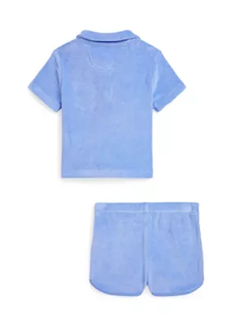 Baby Boys Terry Polo Shirt & Short Set
