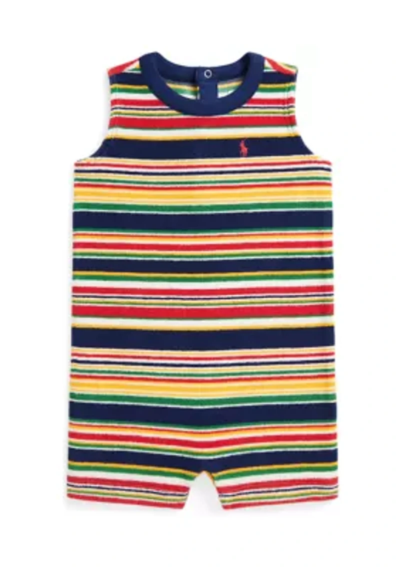 Baby Boys Striped Cotton Terry Shortall