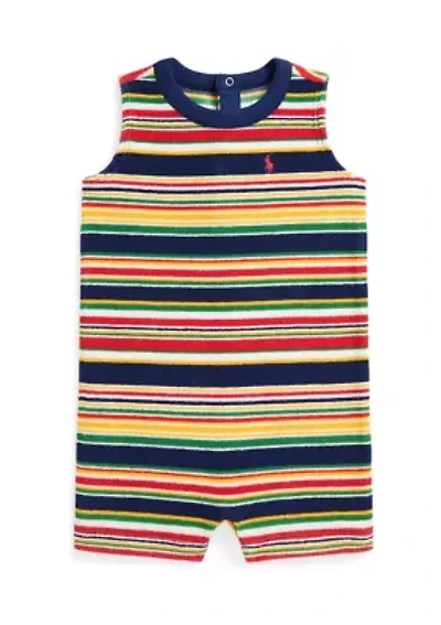 Baby Boys Striped Cotton Terry Shortall