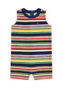 Baby Boys Striped Cotton Terry Shortall
